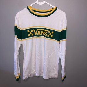 White Yellow and Green Vans Long Sleeve Shirt